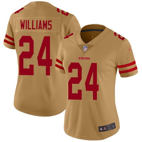 San Francisco 49ers Limited Gold Women K Waun Williams NFL Jersey #24 Inverted Legend